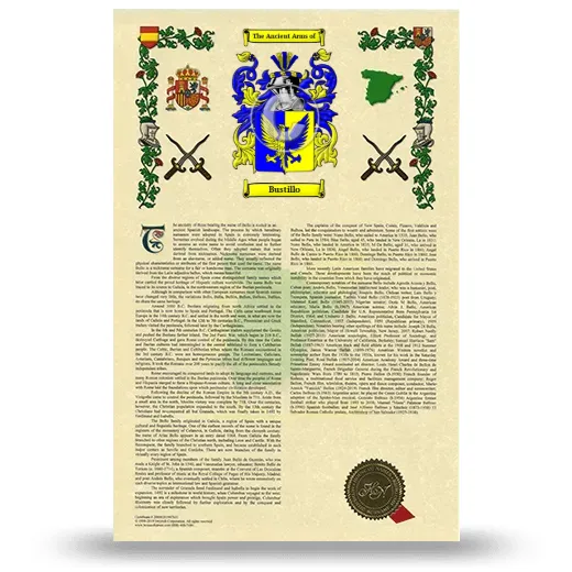 Bustillo Armorial History with Coat of Arms