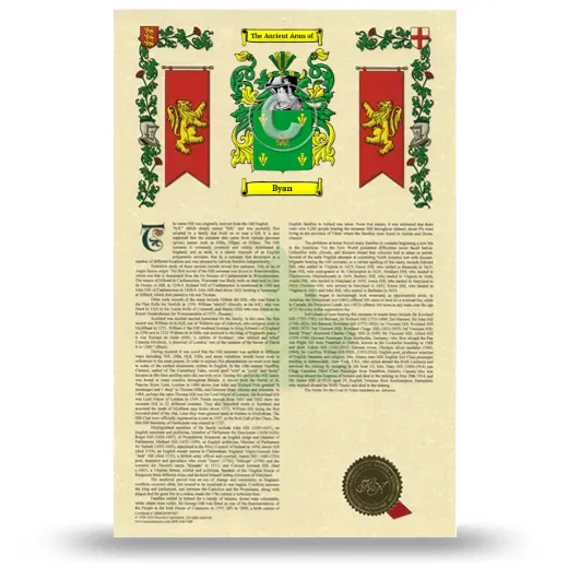Byan Armorial History with Coat of Arms