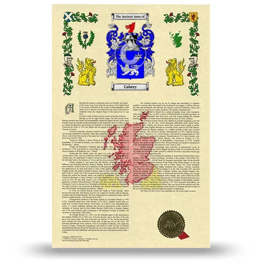 Cabery Armorial History with Coat of Arms