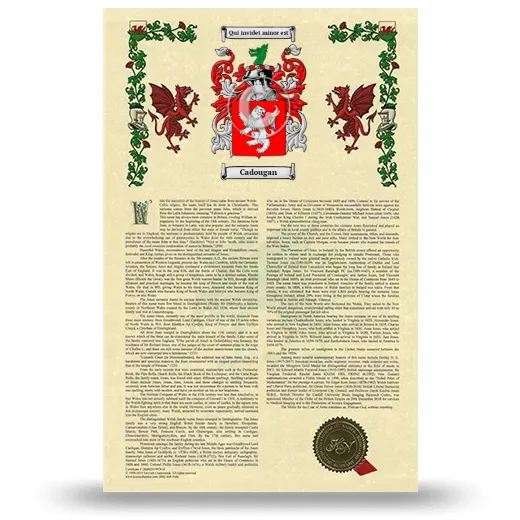 Cadougan Armorial History with Coat of Arms