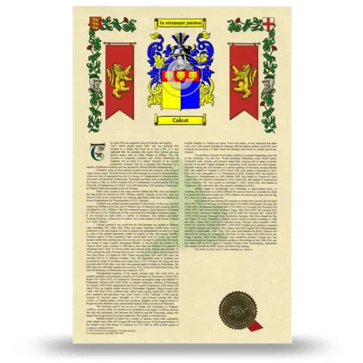 Calcot Armorial History with Coat of Arms