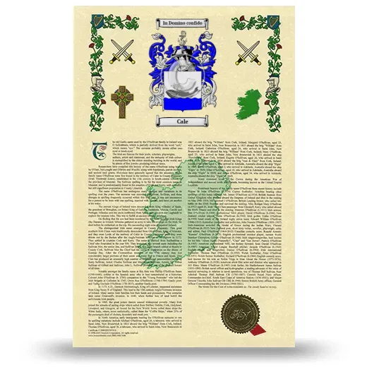 Cale Armorial History with Coat of Arms