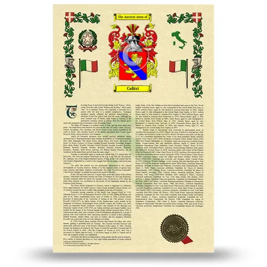 Calitri Armorial History with Coat of Arms