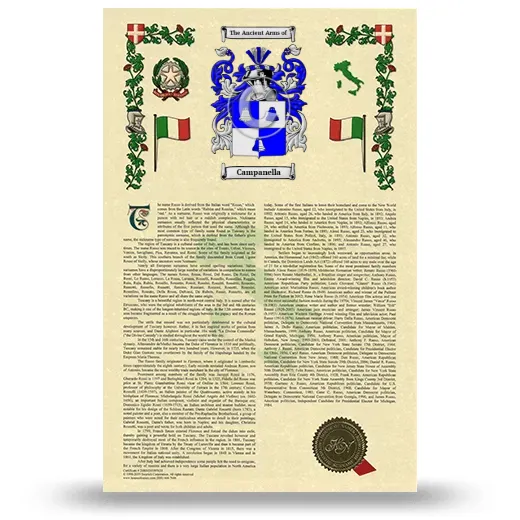 Campanella Armorial History with Coat of Arms