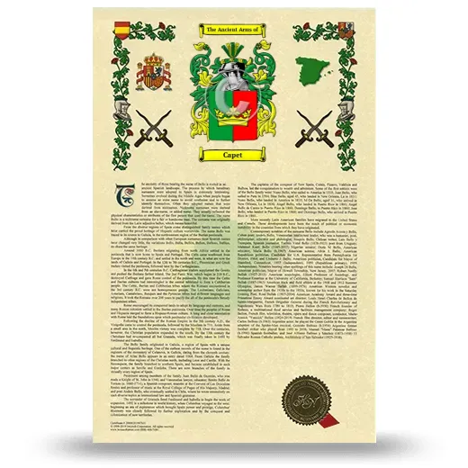 Capet Armorial History with Coat of Arms