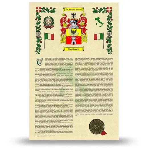 Capitaneo Armorial History with Coat of Arms