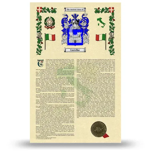 Castellar Armorial History with Coat of Arms