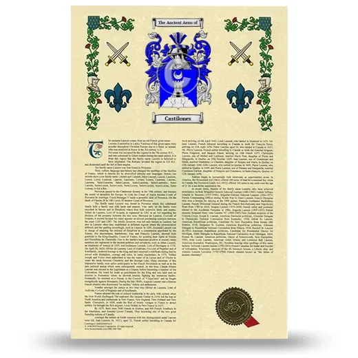 Castilones Armorial History with Coat of Arms