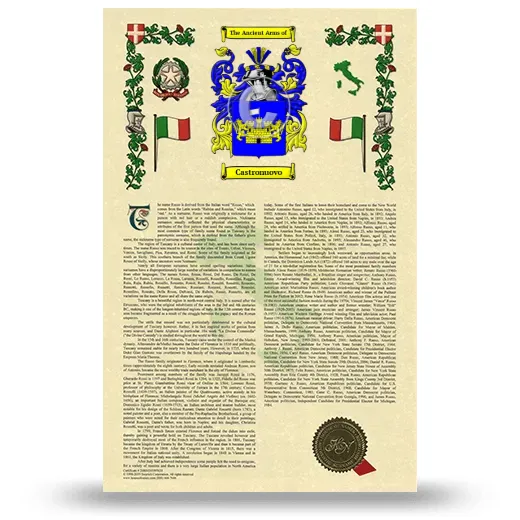 Castronuovo Armorial History with Coat of Arms