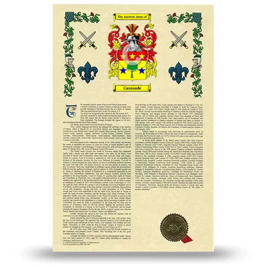 Caussade Armorial History with Coat of Arms