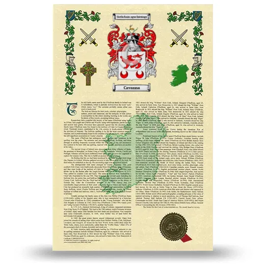 Cavanna Armorial History with Coat of Arms