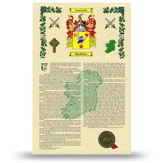 Chaderton Armorial History with Coat of Arms