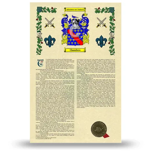 Chambers Armorial History with Coat of Arms