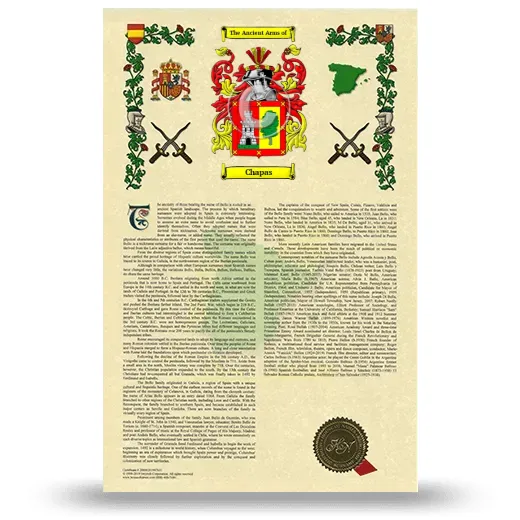Chapas Armorial History with Coat of Arms