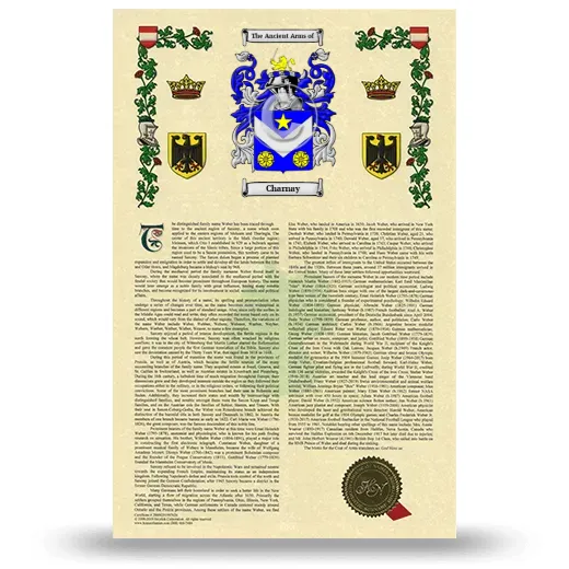 Charnay Armorial History with Coat of Arms