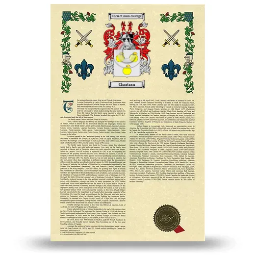 Chartran Armorial History with Coat of Arms