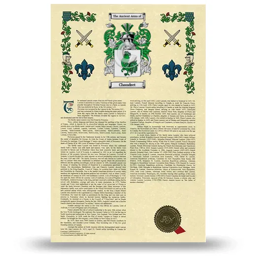 Chaudret Armorial History with Coat of Arms