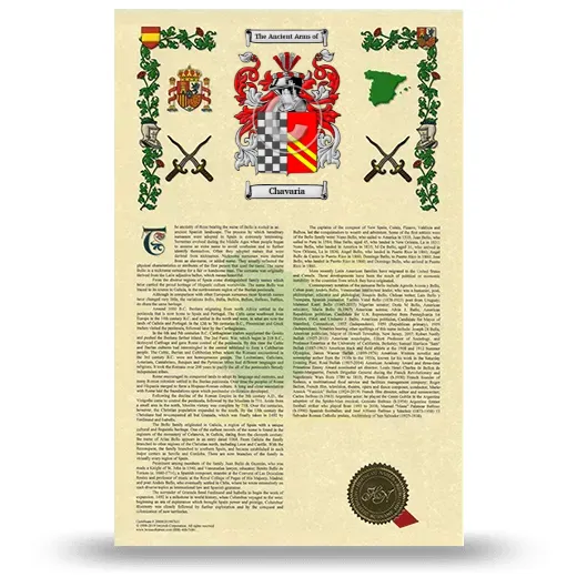 Chavaria Armorial History with Coat of Arms