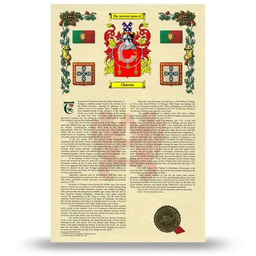 Chavez Armorial History with Coat of Arms
