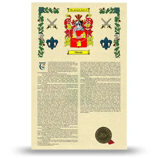 Chevin Armorial History with Coat of Arms
