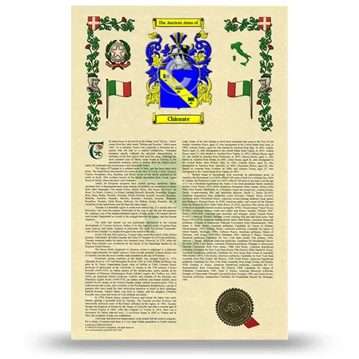 Chirante Armorial History with Coat of Arms