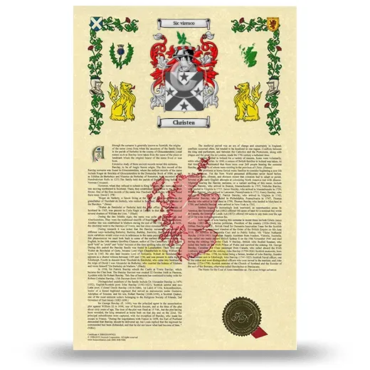 Christea Armorial History with Coat of Arms