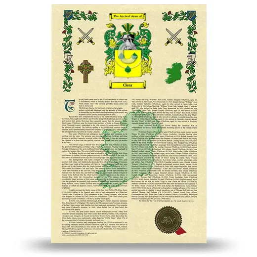 Clear Armorial History with Coat of Arms