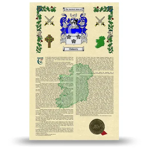 Cloherty Armorial History with Coat of Arms