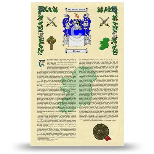 Clynes Armorial History with Coat of Arms
