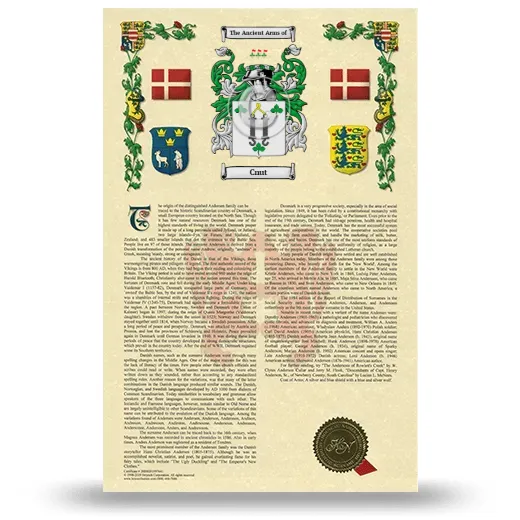 Cnut Armorial History with Coat of Arms