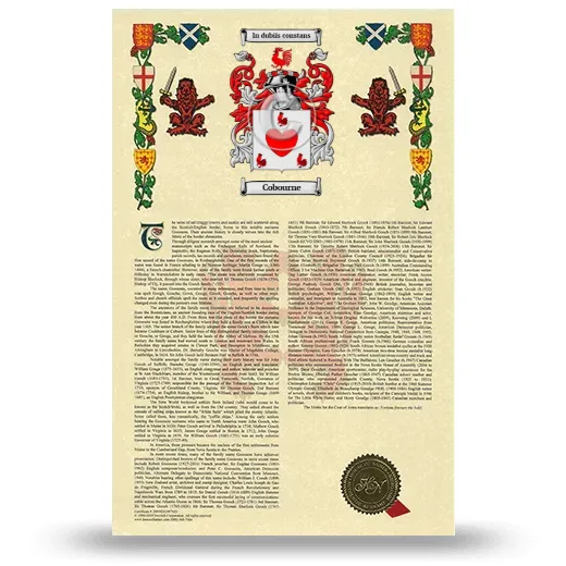 Cobourne Armorial History with Coat of Arms