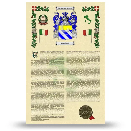 Cocchini Armorial History with Coat of Arms