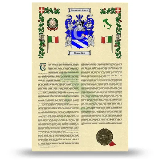 Comellini Armorial History with Coat of Arms