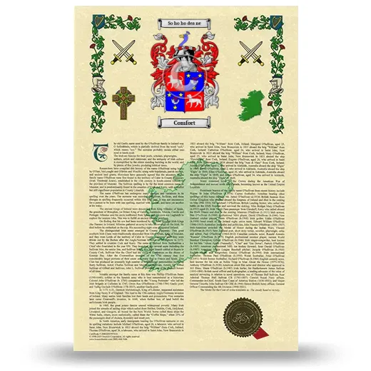 Comfort Armorial History with Coat of Arms