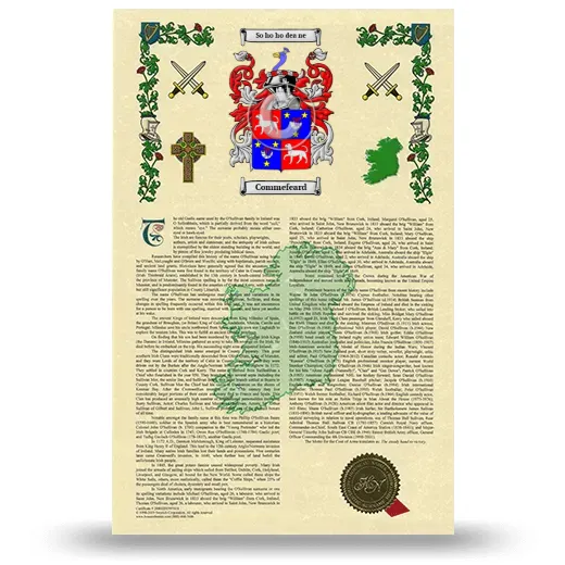 Commefeard Armorial History with Coat of Arms