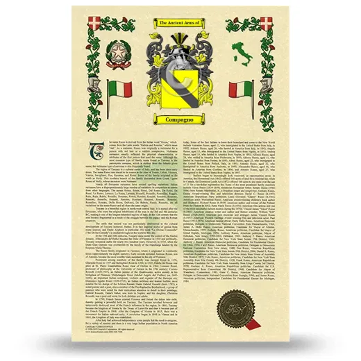 Compagno Armorial History with Coat of Arms