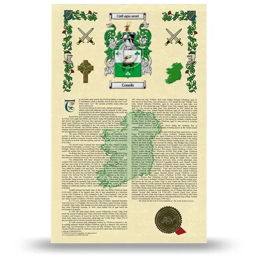Conols Armorial History with Coat of Arms