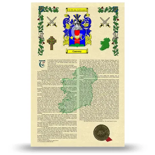Convery Armorial History with Coat of Arms