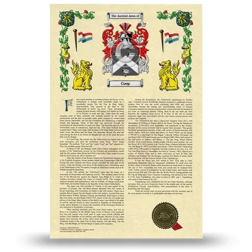 Coop Armorial History with Coat of Arms