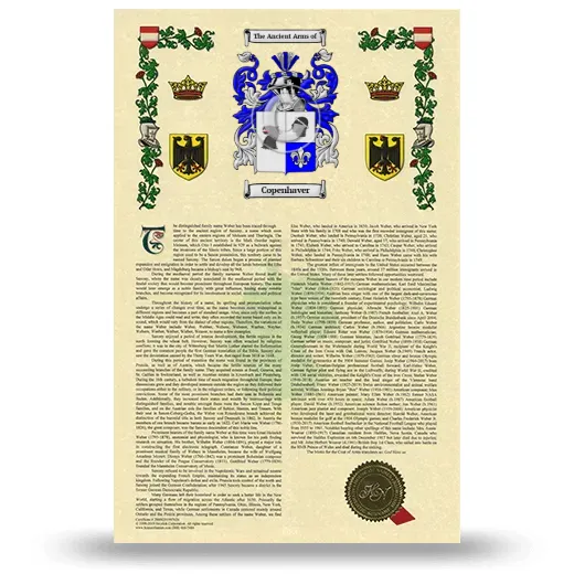 Copenhaver Armorial History with Coat of Arms