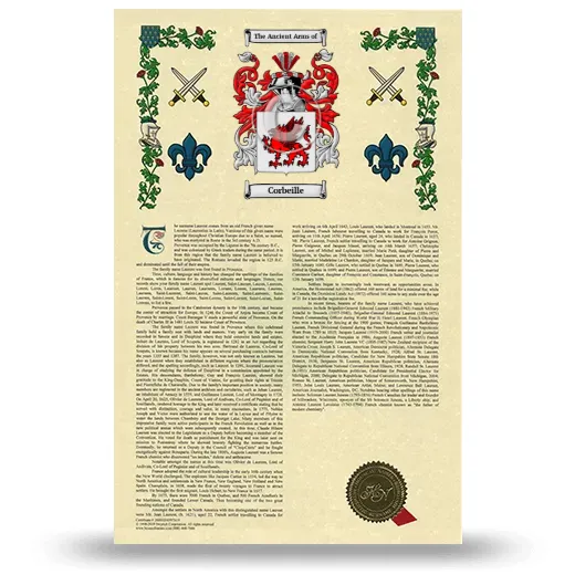 Corbeille Armorial History with Coat of Arms