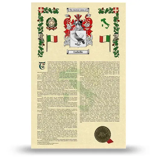 Corbello Armorial History with Coat of Arms