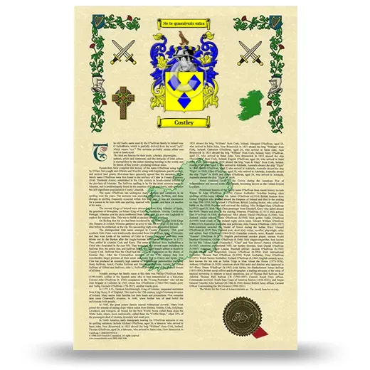 Costley Armorial History with Coat of Arms