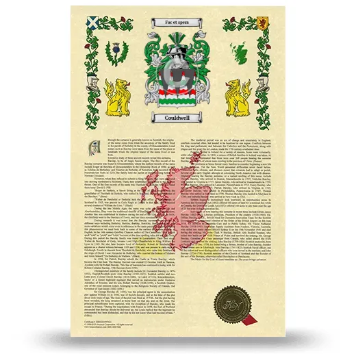 Couldwell Armorial History with Coat of Arms