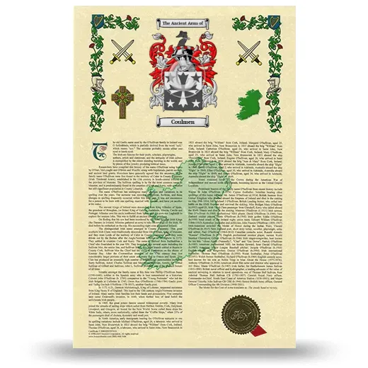 Coulmen Armorial History with Coat of Arms
