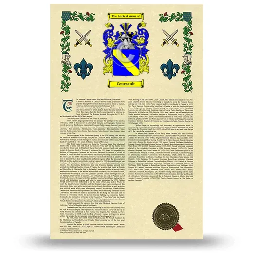 Cournault Armorial History with Coat of Arms