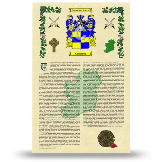 Coussack Armorial History with Coat of Arms