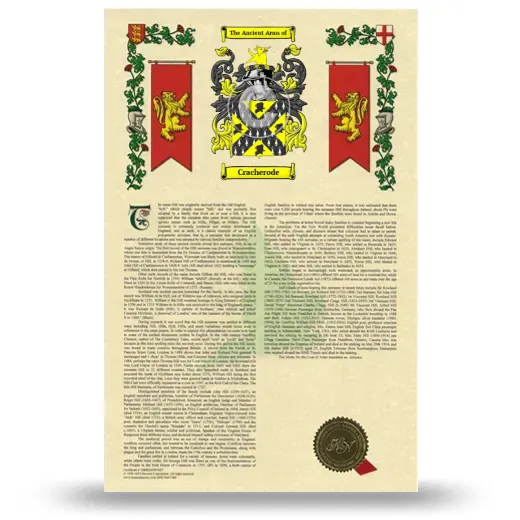 Cracherode Armorial History with Coat of Arms