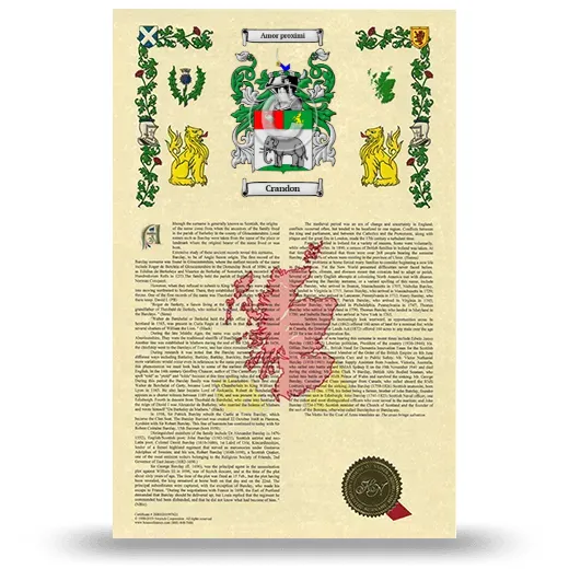 Crandon Armorial History with Coat of Arms