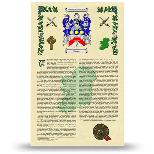 Creag Armorial History with Coat of Arms
